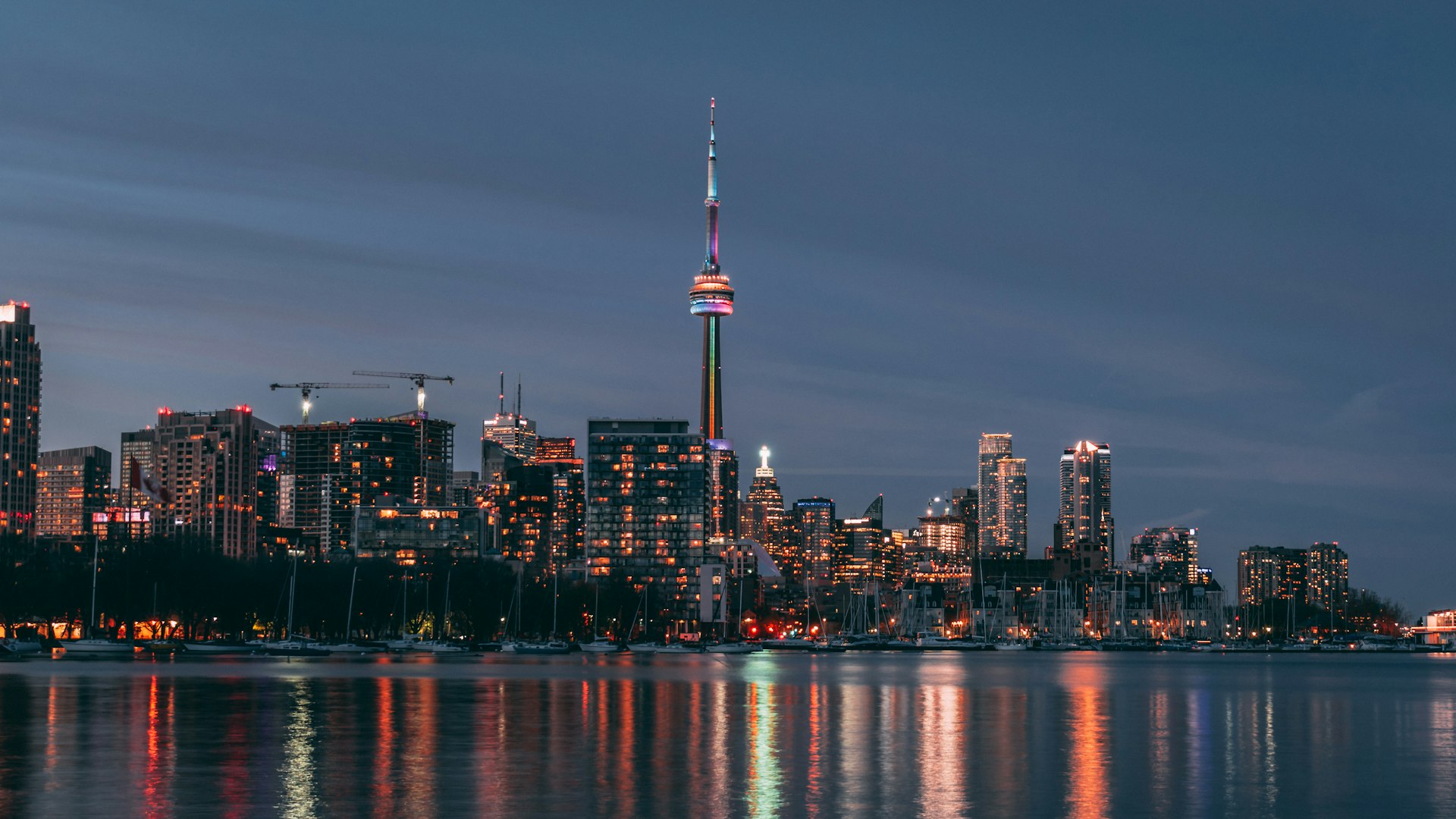The Toronto skyline at night